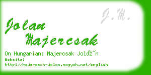 jolan majercsak business card